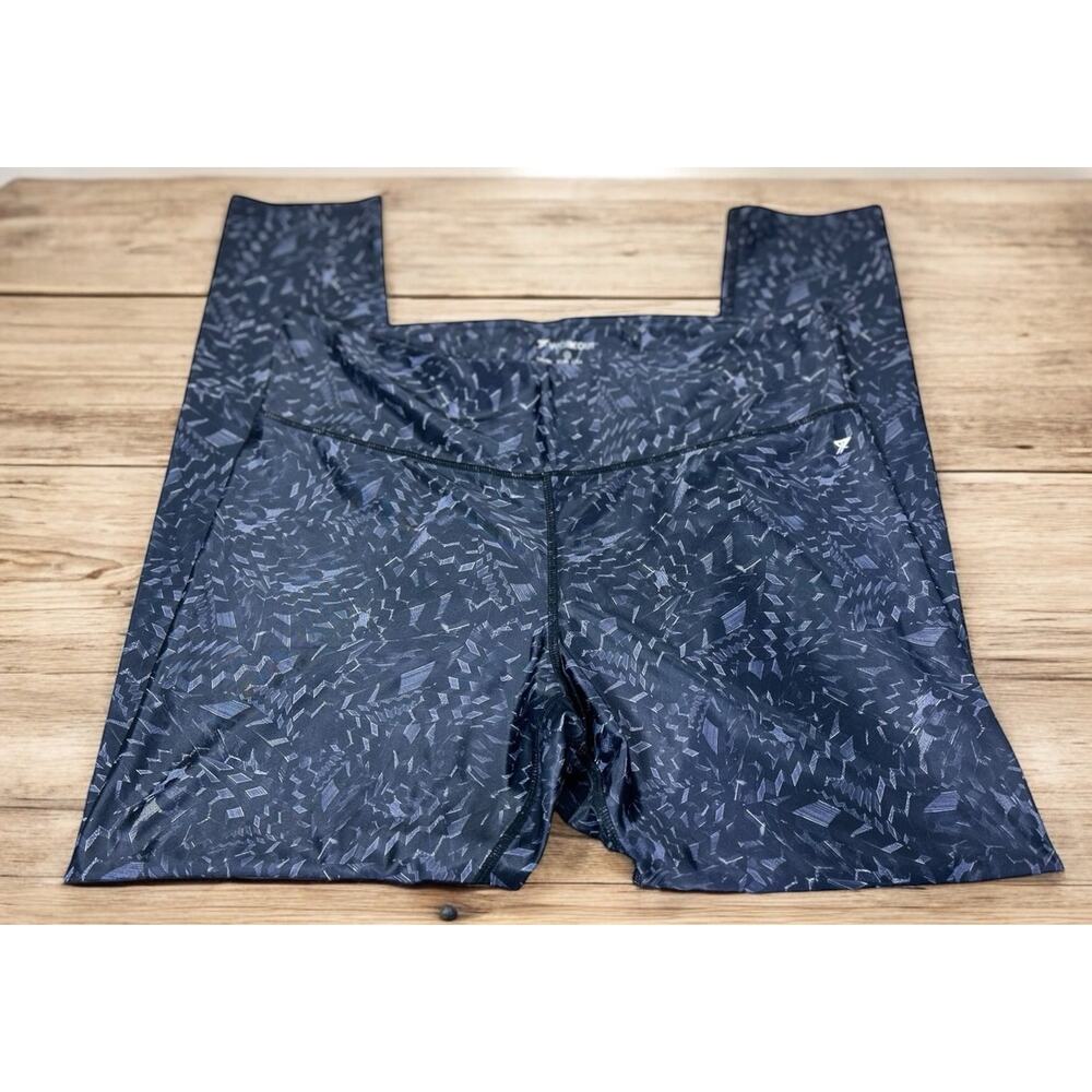 Primark Work Out Athletic Leggings Sz 8/10 Geometric Print Black 25" Inseam